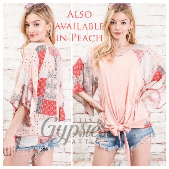 Big Bell Patchwork Sleeves Bohemian Top - Picture 12 of 12